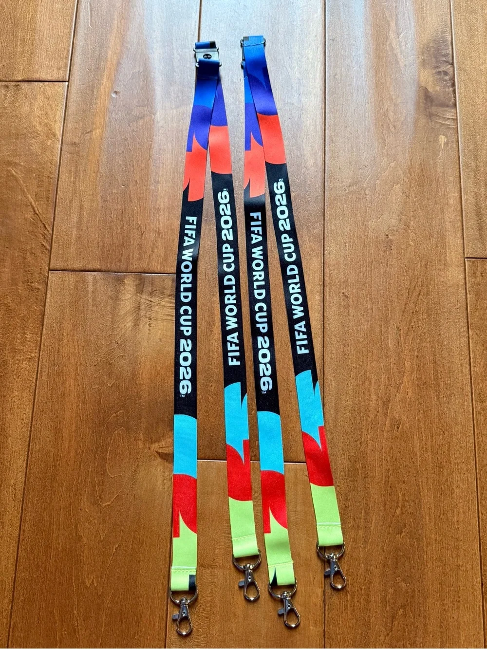 FIFA World Cup 2026 Soccer Lanyard Straps w/ Metal Clip Hooks Lot of 2